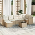 thumbnail image 1 of vidaXL 8 Piece Garden Sofa Set with Cushions Beige Poly Rattan, 1 of 5