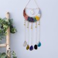 thumbnail image 1 of Adorno de ágata de piedra de cristal, gema natural, árbol de la vida, atrapasueños de luna con cristal de 7 chakras, arco iris (multicolor), 1 of 5