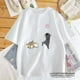 thumbnail image 3 of Haikyuu-Camiseta con estampado de gatos Nekoma para mujer, camisa divertida de manga corta con dibujos animados, Camiseta de cuello redondo para mujer, 3 of 4