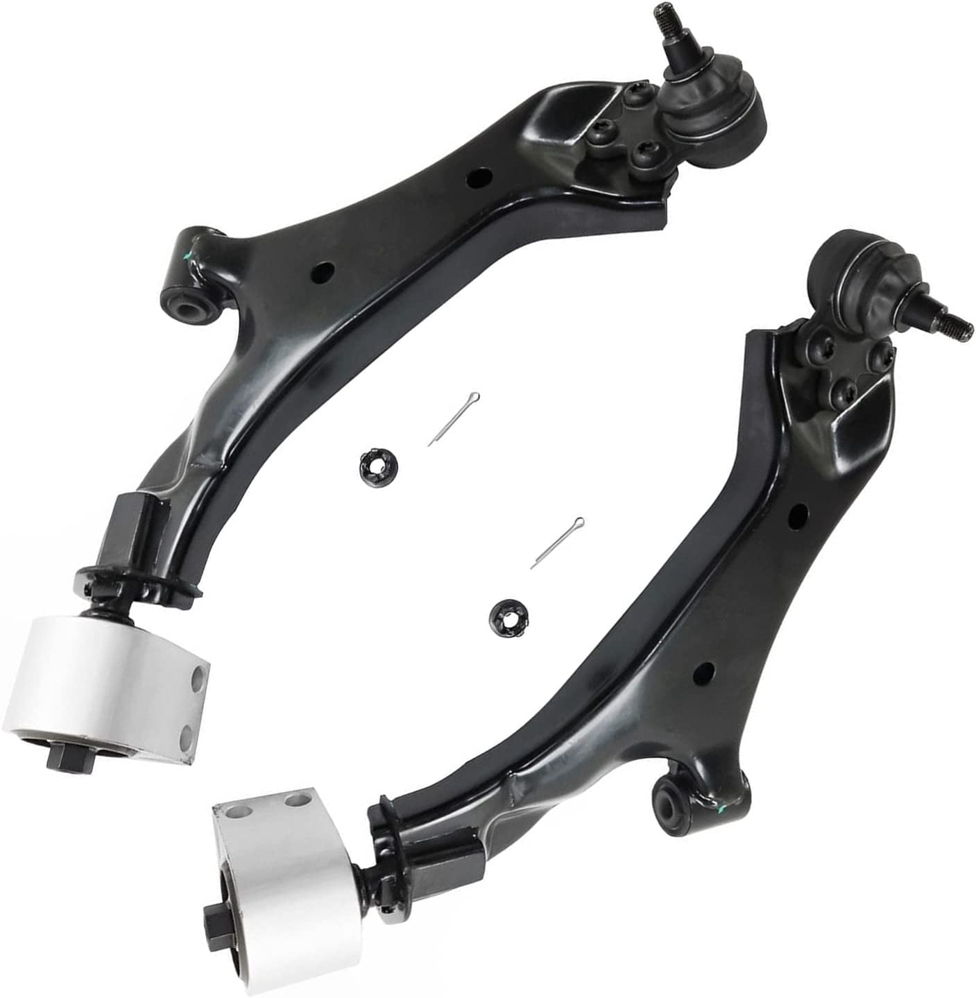 Detroit Axle - Front Lower Control Arms for 2010-2017 Chevy Equinox GMC Terrain 2.4L, 2011 2012 2013 2014 2015 2016, 2 Lower Control Arms w/Ball Joints, 4 Tie Rods, 2 Sway Bar Links Replacement