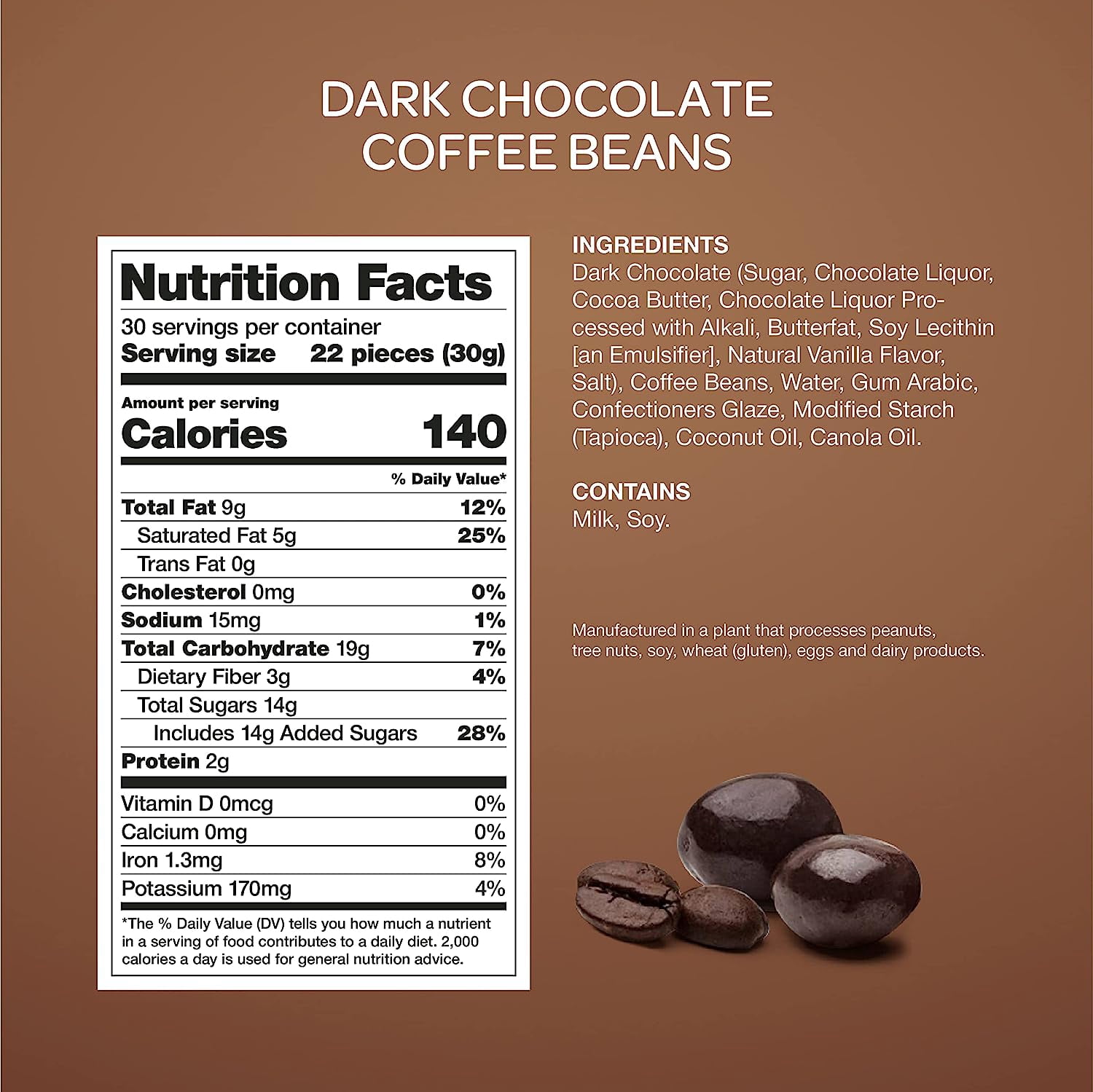Funtasty Dark Chocolate Covered Espresso Coffee Beans, 2 Pound Bag