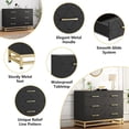 thumbnail image 6 of Twister.CK 6 Drawers Double Dresser for Bedroom, Chest of Drawers for Living Room Hallway Entryway, Black, 6 of 7