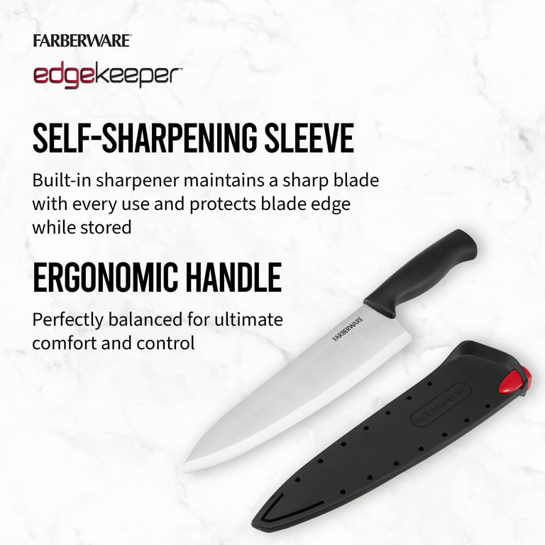 Farberware Self-Sharpening 13-Piece Knife Block Set with EdgeKeeper  Technology, High Carbon Stainless Steel Kitchen Knife Set with Ergonomic  Handles