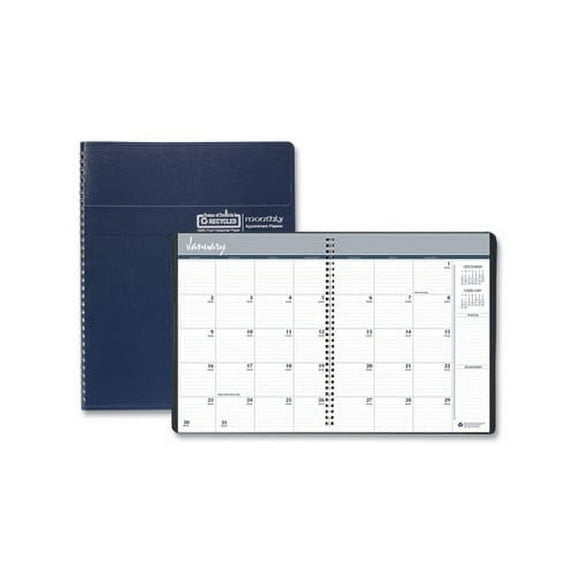 Recycled Ruled Monthly Planner 14-Month Dec.-Jan., 11 x 8.5, Blue, 2021-2023