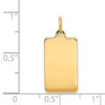 thumbnail image 2 of Auriga Fine Jewelry 14K Yellow Gold Plain .035 Gauge Rectangular Engravable Disc Charm for Women (L-23mm, W-11mm), 2 of 4