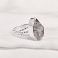 thumbnail image 3 of Natural Herkimer Diamond Ring, Rough Herkimer Diamond Ring, Birthstone, 3 Doted Band, 925 Sterling Silver, Womens Ring, Christmas, Thanksgiving, Handmade, Statement Jewelry, Rough Gemstone Jewelry, 3 of 6