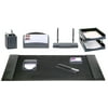 Black Crocodile Embossed Leather 10-Piece Desk Set