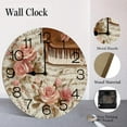 thumbnail image 4 of ZXCXRQFa Roses On A Piano Silent Non Ticking Wooden Clock 10 Inch, Round Wall Clock,Decorative for Living Room, Kitchen, Home,Bathroom, Bedroom, Office or School, 4 of 7