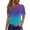 Purple, variant on Womens Ombre T Shirts Crewneck Short Sleeve Two Tone Gradient Print Casual Summer Tee Tops Warm Weather Wear