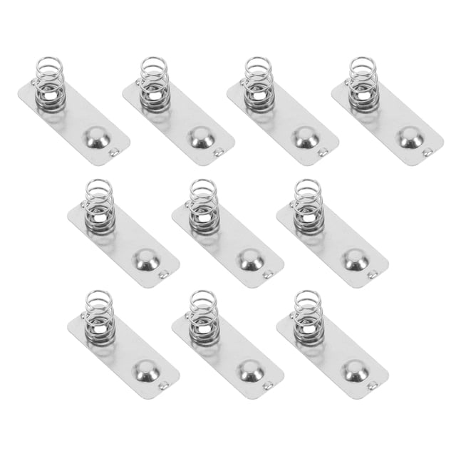 Miangastore 10PCS Metal Battery Spring Contact Plate AA Battery Terminal Plate Battery Contact Spring Replacement Silver-Plated Battery Spring for Remote Control Devices