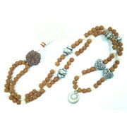 Mogul Healing Meditation Mala Rudraksha Pearl Beads Japamala Yoga Necklace 108+ 1 Beads