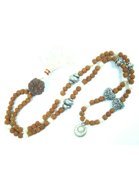 Mogul Healing Meditation Mala Rudraksha Pearl Beads Japamala Yoga Necklace 108+ 1 Beads