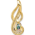 thumbnail image 4 of 14K Yellow Gold Mystic Fire Topaz And Diamond Swirl Pendant (Width 8) (Length 24) - Jbsp, 4 of 5