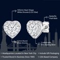 thumbnail image 2 of Gem Stone King 925 Sterling Silver Heart Shape Halo Cubic Zirconia Earring for Women (2.32 Cttw. 5MM Center Stone), 2 of 7