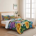 thumbnail image 5 of Twin XL Quilt Set 68''x98'', Yellow Sunflower Lightweight Bedspread Coverlet Set with 2 Pillow Shams, Wildflower Daisy Country Farm Pastoral Breathable All Season Quilt Bedding for Dorm/Guest Room, 5 of 9