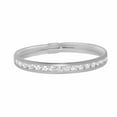 thumbnail image 5 of Precious Stars 14K White Gold Channel-set Round-cut Cubic Zirconia Thin Eternity Band, 5 of 6