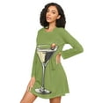 thumbnail image 3 of FORMRS Womens Long Sleeve Nightgowns Crew Neck Sleep Shirt Soft Pajamas Sizes S-3XL, Light Black Martini, 3 of 8