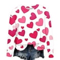 thumbnail image 2 of Jsaierl Chandails en Molleton pour Femmes Saint-Valentin Mignons Imprimé Cœur Chandails en Molleton Tendance Chandail Col Rond Décontracté Manches Longues pour Femmes, 2 of 4
