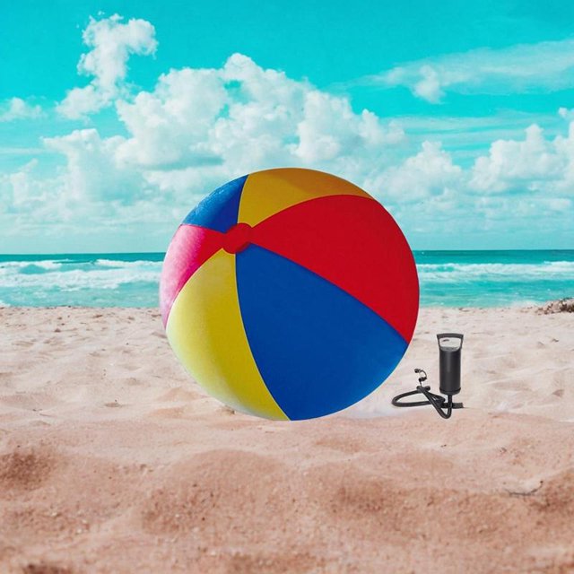 Bola de playa inflable bola de piscina al aire libre pvc plegable gran juego de agua de agua fácil de transportar juguete interactivo con bomba manual Diámetro de 120 cm