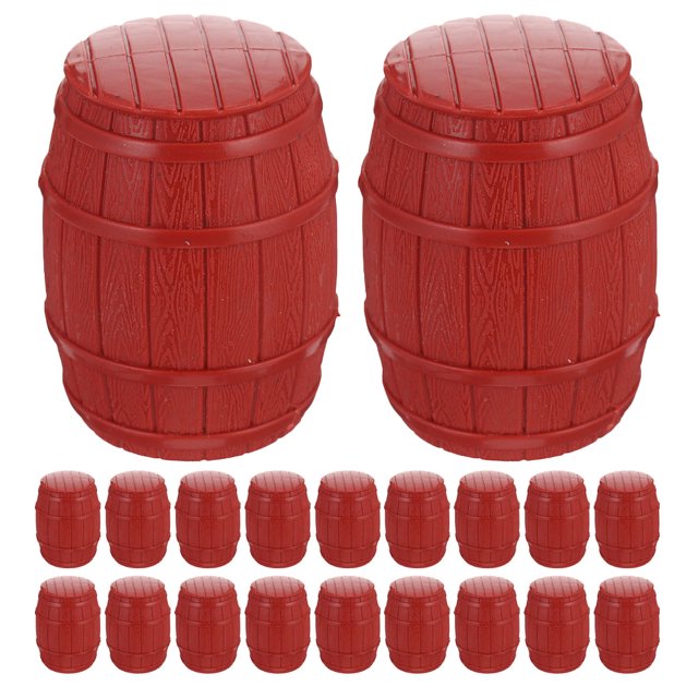 CIMAXIC Party 25pcs Detachable Pirate Barrels Model Miniature Pirate Scene Props For Kids Party Decorations Sand Table Accessories Desktop Barrels Ornament,2.76"X1.97"X1.97"