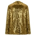 thumbnail image 7 of Sopiago Blazers for Women Sequin Shiny Open Front Blazer Evening Party Sparkly Long Sleeve Slim Cardigan Coat Jacket Gold,XL, 7 of 7