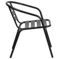 thumbnail image 3 of Flash Furniture Black Metal Aluminium Slats Restaurant Stack Chair, 3 of 9