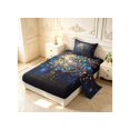 thumbnail image 2 of Homewish Watercolor Nature Tree Twin Sheets,Navy Stars Galaxy Bedding,3-Piece,1 Flat Sheet,1 Fitted Sheet and 1 Pillowcase, 2 of 6
