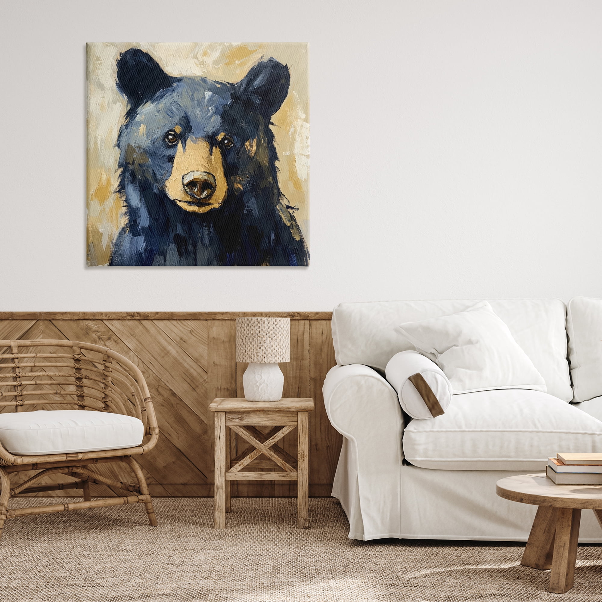 Stupell Industries Big Bear with Brushstrokes Canvas Wall Art, design by Petal Prints Design