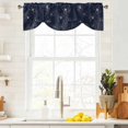 thumbnail image 4 of Tie Up Valances for Windows, Navy Blue Adjustable Valance Curtains Window Treatment for Living Room/Bedroom Windows, Spring Flora Rod Pocket Kitchen Curtains & Drapes 54x18 Inch, 4 of 9