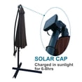 thumbnail image 3 of 10 Ft Patio Umbrella with 32 Solar Powered LED Lights,Outdoor Cantilever Umbrella with Crank and Cross Base,8 Metal Ribs,UPF 40+,Waterproof Umbrella for Garden Deck Backyard Pool, 3 of 7