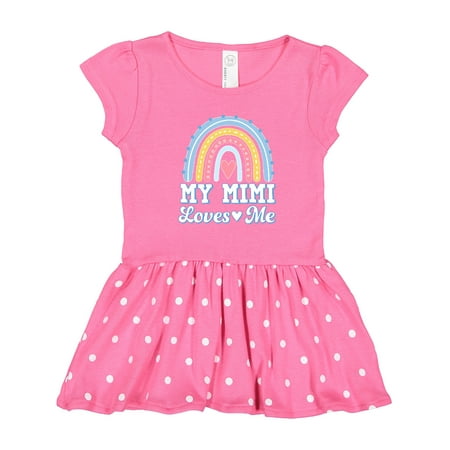 

Inktastic My Mimi Loves Me Retro Rainbow Gift Toddler Girl Dress