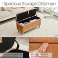 thumbnail image 5 of Comfort Stretch 39.3" Length Storage Ottoman Bench for Living Room,Brown Bedroom Bench with Entryway Storage Rectangular Boucle Foot Rest Stool Padded Seat, 5 of 8