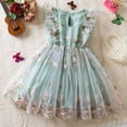 thumbnail image 6 of HCNTES Little Kids Baby Girls Toddler Summer Princess Dress Floral Print Casual Beach Dress for Children Big Kids 2T 3T 4T 5T 6T 7T 8T(4-5 Years,D01-Light Green), 6 of 8