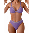 thumbnail image 2 of Conjunto de Bikini de Dos Piezas para Mujer, Traje de Baño de Talle Bajo con Escote en V, con Control de Abdomen, Ropa de Playa 2025 Platycodon XL, 2 of 10