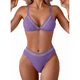 thumbnail image 2 of Conjunto de Bikini de Dos Piezas para Mujer, Traje de Baño de Talle Bajo con Escote en V, con Control de Abdomen, Ropa de Playa 2025 Platycodon XL, 2 of 10