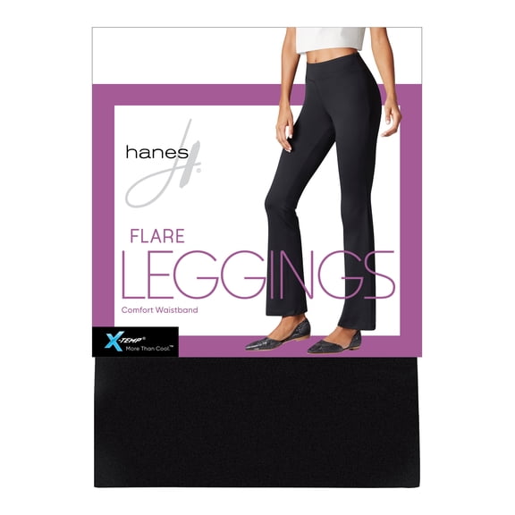 Hanes Women's Flare Leggings, 31.5" Black S