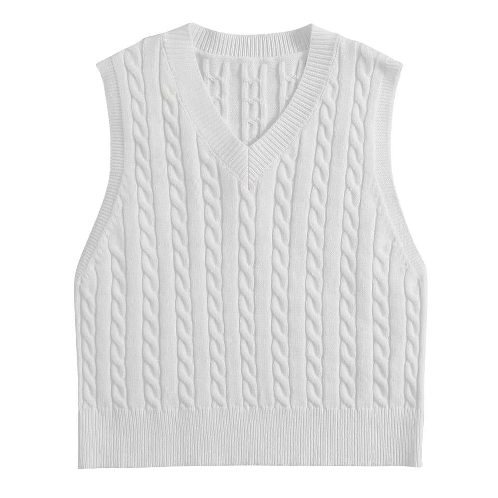Women's V-Neck Knit Sweater Vest Solid 