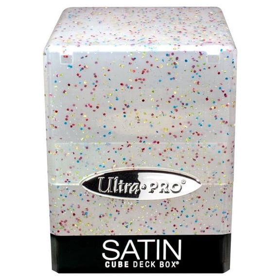 Satin Cube Deck Box, Glitter Clear