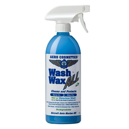 Wash Wax ALL 16 oz. Wet or Waterless Car Wash Wax. Aircraft Quality Wash Wax for your Car RV & (Best Wax For Plastic)