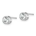 thumbnail image 2 of Auriga Fine Jewelry 14K White Gold Bezel White Topaz Stud Earrings for Women, 2 of 6