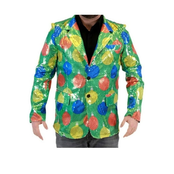 Sequin Ornaments Green Ugly Christmas Suit Jacket