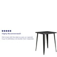 thumbnail image 4 of BizChair Commercial Grade 31.5" Square Black-Antique Gold Metal Indoor-Outdoor Bar Height Table, 4 of 4