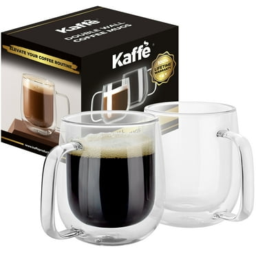 Kaffe KF4041 Medium Glass Espresso Cups,Espresso Shot Cups, 10oz , Set of 2