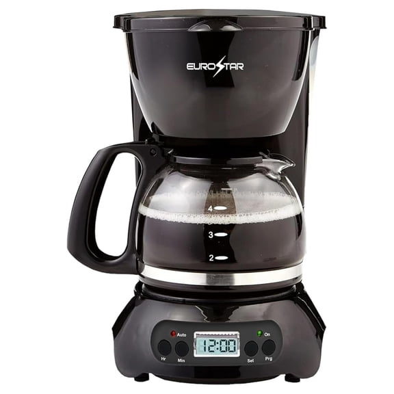 XLMD 4-Cup Programmable Coffeemaker, Black