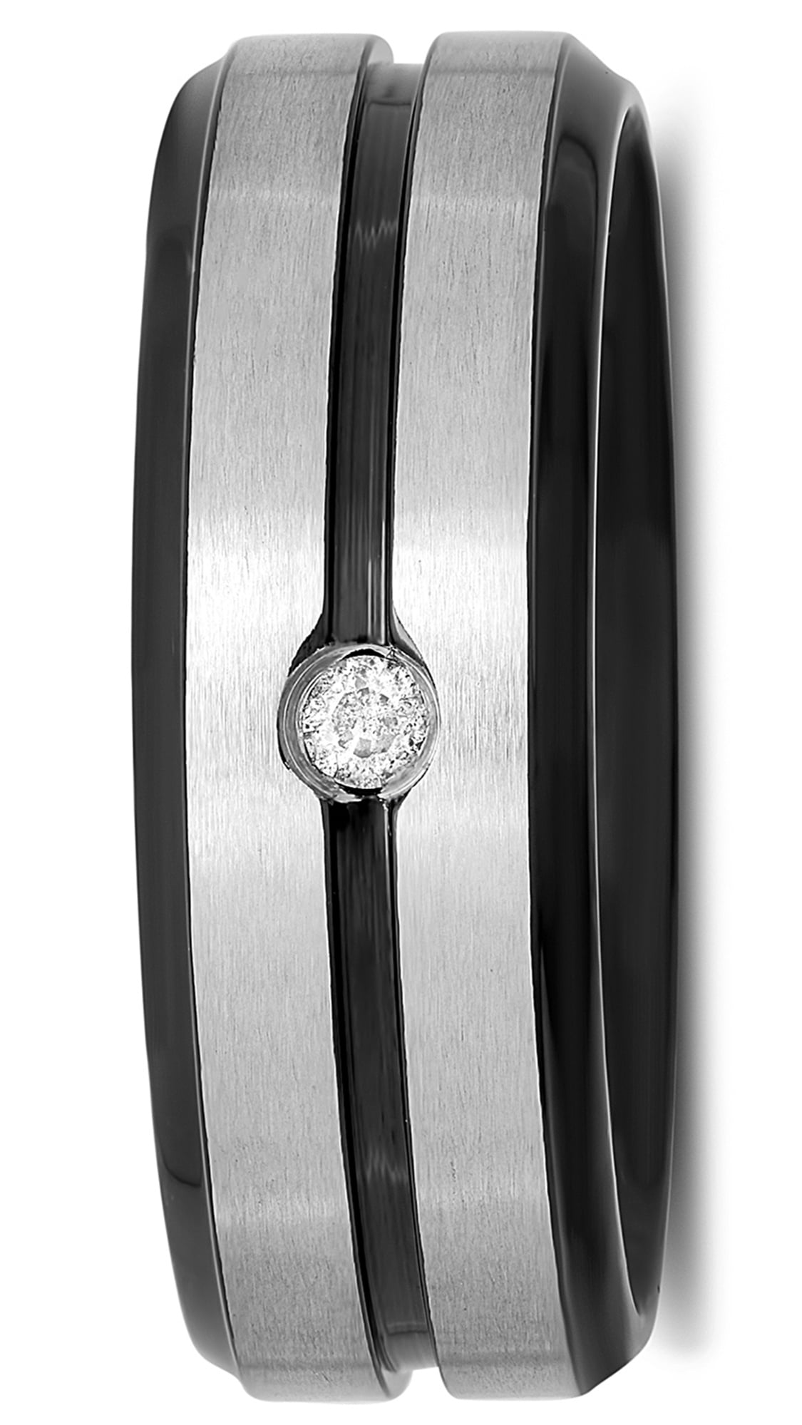 steel nation jewelry mens stainless steel 8mm diamond accent twotone