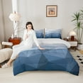 thumbnail image 4 of jejeloiu Modern Asbtract Geometric Queen Comforter Set,Minimalsit Style Bedding Sets,White Blue Ombre Bedding Comforter Set For Girls Boys,Microfiber Bedroom Decor Reversible,3pcs, 4 of 8