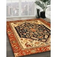 thumbnail image 2 of Ahgly Company Indoor Round Abstract Gold Abstract Area Rugs, 8' Round, 2 of 6