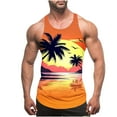 thumbnail image 1 of Camiseta de tirantes de cuello redondo para hombre, sin color, con estampado degradado, cuello redondo, tirantes finos, espalda con fugas, estilo informal, deportiva, para hombre, 1 of 4