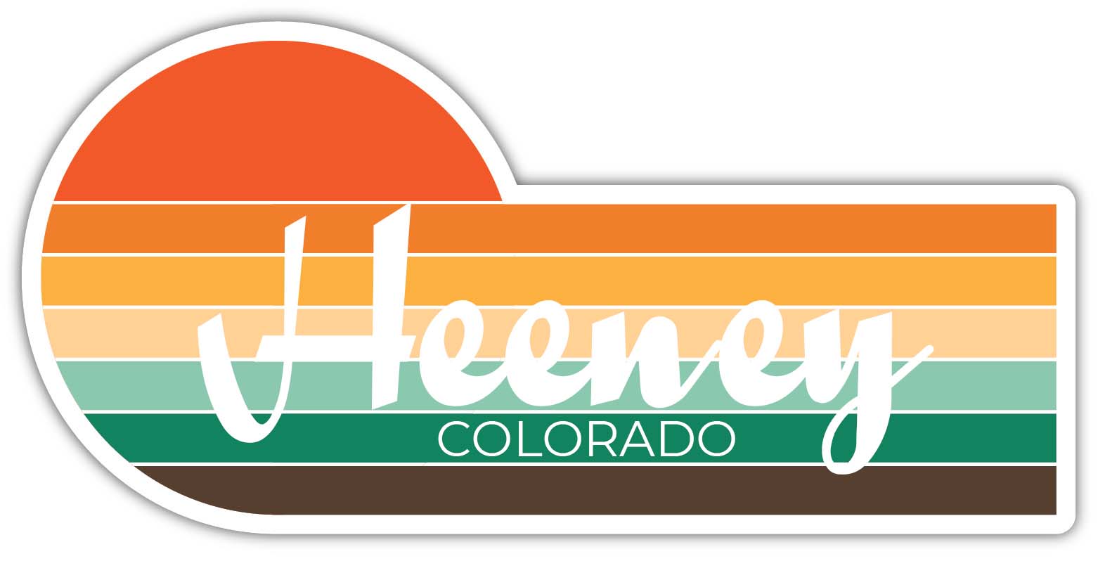Heeney Colorado 2 x 1.25 Inch Sticker Retro Vintage Sunset City 70s