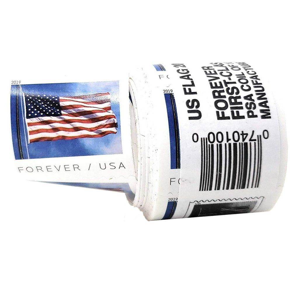 U.S. Flag 1 roll of 100 USPS Forever First Class Postage Stamps